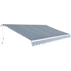 vidaXL Luifel handmatig uitschuifbaar 500 cm blauw en wit, Verzenden, Nieuw