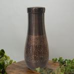 Puur koperen karaf antique geëtst met dop – lang en smal ±, Ophalen of Verzenden, Nieuw