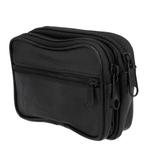 Heuptas Dubbele Rits 13cm Leder Zwart, Nieuw