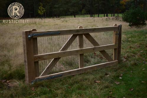 Landelijke Eiken houten Poorten - Op Maat Gemaakt, Tuin en Terras, Tuinpoorten, Nieuw, Hout, Draaipoort, 200 cm of meer, 200 cm of meer