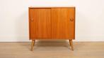 Vintage kastje met schuifdeuren | Audiomeubel | Teak, Ophalen of Verzenden, Nieuw