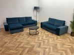 Soferia Blauwe Velvet Bankenset ~ Nieuwstaat, Huis en Inrichting, Banken | Bankstellen, Ophalen of Verzenden, Nieuw