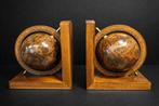 Boekensteunen - Hout, Metaal - Boekensteunen wereldbol, Antiek en Kunst