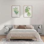 vidaXL Hoofdbord met kastjes bewerkt hout grijs sonoma, Huis en Inrichting, Verzenden, Nieuw, Grijs, Hout