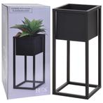 H&S Collection Bloempot op standaard 50 cm metaal zwart, Verzenden, Nieuw