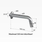 Fonteinkraan Inbouw Hotbath Dude 1-knop gebogen 18.6 cm, Doe-het-zelf en Verbouw, Sanitair, Ophalen of Verzenden, Nieuw