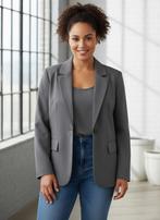 Yest Curve korte grijze blazer Maat:, Kleding | Dames, Jasjes, Kostuums en Pakken, Verzenden, Nieuw, Overige kleuren