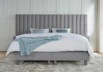 ACTIE! Boxspring Lyon 140 200 Grijs, Verzenden, Nieuw, 140 cm, Twijfelaar