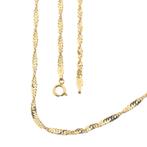 Gouden Singapore schakel ketting | 50 cm (veerring, unisex), Sieraden, Tassen en Uiterlijk, Ophalen of Verzenden, Gebruikt, Overige kleuren