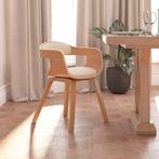 vidaXL Eetkamerstoel kunstleer en gebogen hout crèmekleurig, Huis en Inrichting, Stoelen, Verzenden, Nieuw