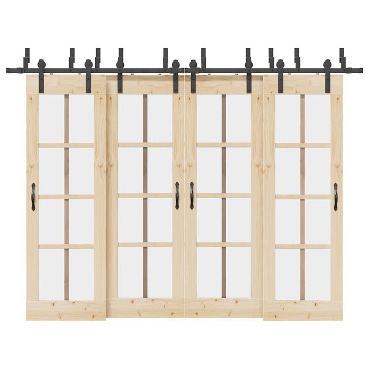 vidaXL Doos met onderdelen voor schuifdeur 305 cm staal, Doe-het-zelf en Verbouw, IJzerwaren en Bevestigingsmiddelen, Nieuw, Verzenden