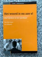 Het woord is nu aan u - Over spreken in het openbaar, Boeken, Gelezen, Theo IJzermans, Persoonlijkheidsleer, Verzenden