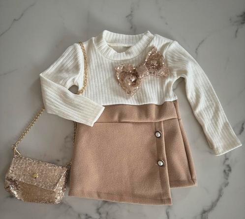 Baby meisjes jurkje met glitter strik en glitter tasje, Kinderen en Baby's, Babykleding | Baby-kledingpakketten, Overige maten