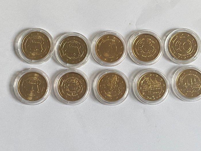 Europa. 2 Euro (10 monnaies couleur) (Zonder Minimumprijs), Postzegels en Munten, Munten | Europa | Euromunten
