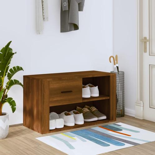 vidaXL Schoenenkast 80x35x45 cm bewerkt hout bruin, Huis en Inrichting, Kasten | Schoenenrekken, Nieuw, Verzenden