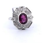 Ring - 18 karaat Witgoud - 3.30ct. tw. Robijn - Diamant -, Nieuw