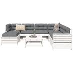 vidaXL 8-delige Loungeset massief grenenhout wit, Tuin en Terras, Verzenden, Nieuw, Loungeset
