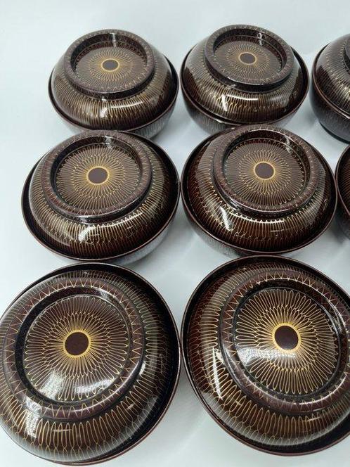Wajimanuri  Gold-Makie - Set soepkommen (9) - Old, Antiek en Kunst, Antiek | Overige Antiek