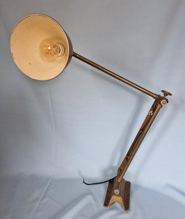 kaartleeslamp / scharnierlamp - Messing, Antiek en Kunst, Curiosa en Brocante