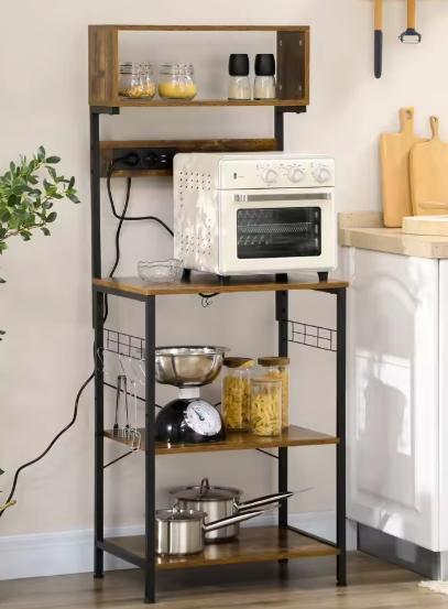 Keukenrek Metaal & Hout – Met Stopcontact en USB, 153 cm, Huis en Inrichting, Keuken | Keukenelementen, Nieuw, Verzenden