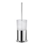 Toiletborstel Smedbo Outline met Houder Mat Glas 11x11 cm, Ophalen of Verzenden, Nieuw, Chroom, Bad