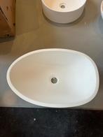 Witte waskom 58x38 cm – eivormig design, 15 cm hoog, Nieuw