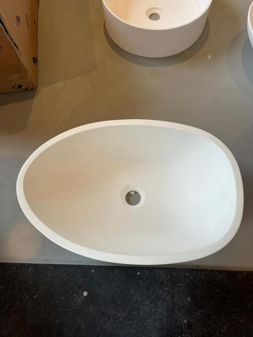 Witte waskom 58x38 cm – eivormig design, 15 cm hoog, Huis en Inrichting, Badkamer | Badkamermeubels, Nieuw