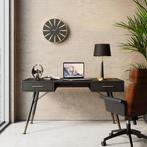 *WOONWINKEL* Kare Design Gomera Zwart Metalen Bureau Ribbelg, Verzenden, Nieuw