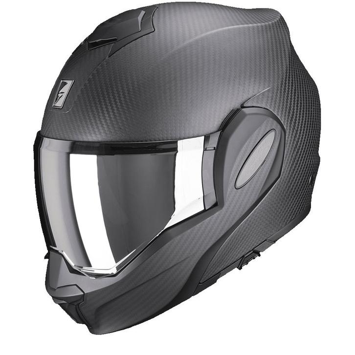Scorpion Exo-Tech Evo Carbon Solid Mat Zwart Systeemhelm, Motoren, Kleding | Motorhelmen, XXL, Nieuw met kaartje, Overige merken