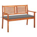 vidaXL Tuinbank 2-zits met kussen 120 cm massief, Verzenden, Nieuw, Hout