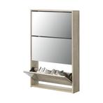 Schoenenkast met spiegels 3 vouwdeuren 102,5x63x17 eiken, Huis en Inrichting, Kasten | Schoenenkasten, Nieuw, Verzenden