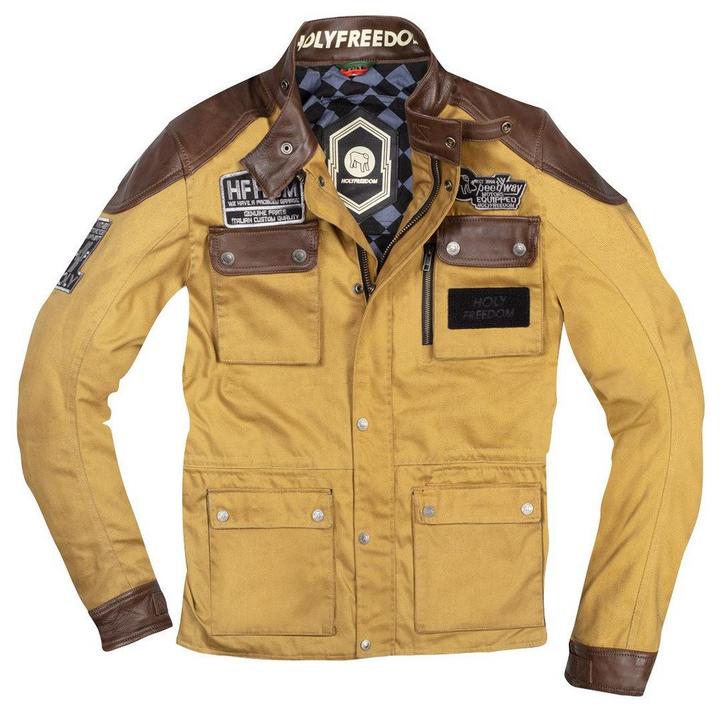 HolyFreedom Quattro Waxed Evo Camel Textiele Motorjas, Motoren, Kleding | Motorkleding, Heren, Nieuw met kaartje, Jas | textiel