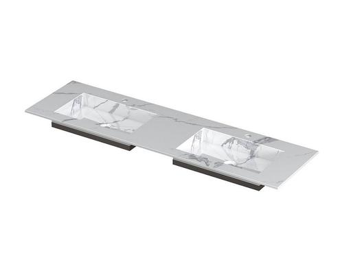 POST Wastafel met enkele wasbak in keramische slab met, Huis en Inrichting, Badkamer | Badkamermeubels, Wastafelkast, Nieuw, Verzenden