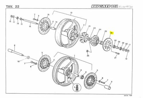 Ducati REAR WHEEL SPINDLE - 037780470 Superbike, Motoren, Onderdelen | Ducati, Nieuw, Verzenden