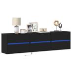 vidaXL Tv-wandmeubel met LED-verlichting 180x31x45 cm zwart, Huis en Inrichting, Kasten | Televisiemeubels, Verzenden, Nieuw, Overige houtsoorten