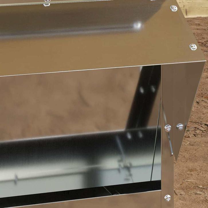 vidaXL Kip voerbak Zilver 40,5 x 45 x 41 cm Gegalvaniseerd, Dieren en Toebehoren, Overige Dieren-accessoires, Nieuw, Verzenden