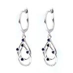 Oorbellen - 14 karaat Witgoud - 0.33ct. tw. Saffier -, Sieraden, Tassen en Uiterlijk, Oorbellen, Nieuw
