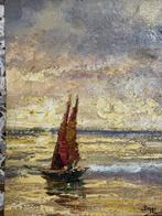 Beppe Ciardi (1875-1932), Attr. a - Marina con barca, Antiek en Kunst