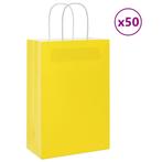 vidaXL Papieren zakken 50 st met hengsels 21x11x31 cm geel, Verzenden, Nieuw