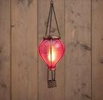 Solar Luchtballon - Met Vlameffect - Roze 36 cm, Tuin en Terras, Verzenden, Nieuw, Kunststof