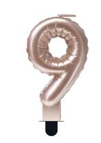 Kaars Folie Ballon Rose Goud 9 10cm, Hobby en Vrije tijd, Feestartikelen, Nieuw, Verzenden