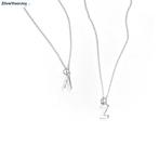 Zilveren initiaal letter ketting, Verzenden, Nieuw, Zilver