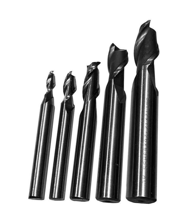 Set HSS frezen, 2 flutes (5 stuks), Doe-het-zelf en Verbouw, Gereedschap | Handgereedschap, Nieuw, Ophalen of Verzenden