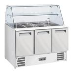 Gekoelde saladette met gebogen glas 4x gn1/1-150 mm + reserv, Verzenden
