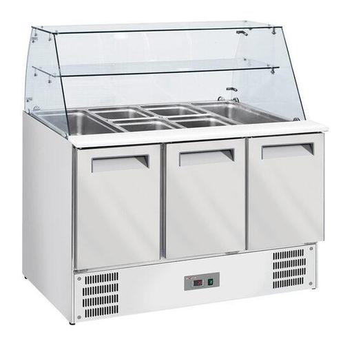 Gekoelde saladette met gebogen glas 4x gn1/1-150 mm + reserv, Zakelijke goederen, Horeca | Overige, Verzenden