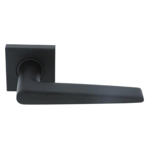 Deurkruk / Deurklink Wig op geveerd vierkant rozet mat zwart, Doe-het-zelf en Verbouw, Hang- en Sluitwerk, Nieuw, Ophalen of Verzenden
