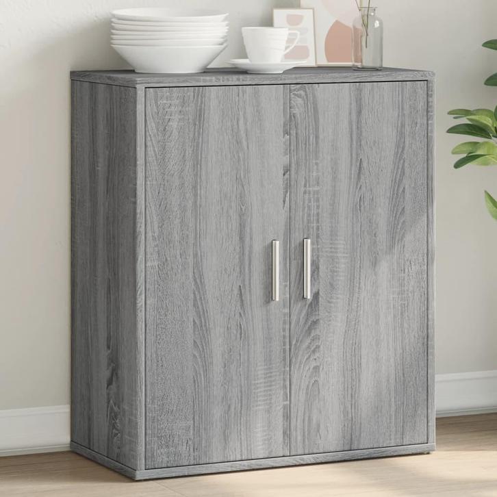 vidaXL Dressoir 60x31x70 cm bewerkt hout grijs sonoma, Huis en Inrichting, Kasten | Dressoirs, 25 tot 50 cm, Nieuw, 50 tot 100 cm