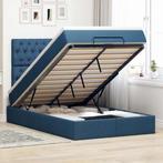 vidaXL Ottoman bed met matras 120x190 cm stof blauw, Nieuw, 190 cm of minder, Twijfelaar, 120 cm