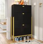 Moderne Dubbele Schoenenkast met Lade en Gouden Details, Verzenden, Nieuw
