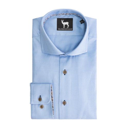 GENTS - structuur lichtblauw ML7 - L7 41/42, Kleding | Heren, Overhemden, Verzenden